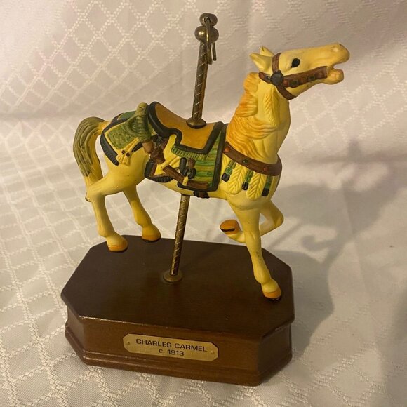 1989 Impulse Giftware Reproduction Charles Carmel 1913 Horse Musical Figurine - Picture 1 of 9